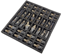 Fabricant d'ensembles d'échecs gothiques en résine, figurines et statues en polyrésine personnalisées (OEM/ODM) en forme de crâne et de squelette, peintes à la main, pour jeux de société de bureau
