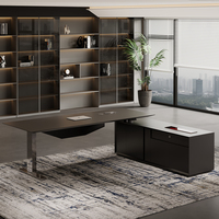 Bureau de direction en forme de L pour PDG, dirigeant, avec chaise confortable