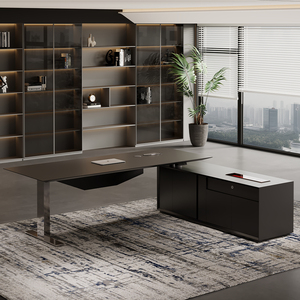 CEO Boss Management Executive Office <b>Desk</b> L Shaped Executive Office <b>Desk</b> with Comfortable Chair - Product Image 2