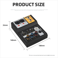 Mini console de mixage Audio professionnelle à 2 canaux ordinateurs équipement de support enregistrement Audio pour l'adoption de taux mélangeur élevé