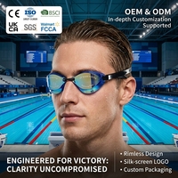 Nouvelles lunettes de natation sans monture anti-buée, protection UV, étanches, en silicone, pour entraînement et compétition junior