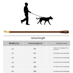 Kangdarpet Customizable Luxury Vegetable Tanned Leather <b>Dog</b> Leash Striped Genuine Top Grain Cowhide Pet Leash Copper Hook - Product Image 5