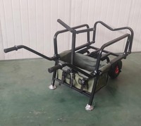 Chariot de plage pliable à 4 roues en acier pour sports de plein air, chariot utilitaire avec roues pneumatiques, personnalisable OEM
