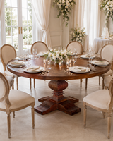 Table Ronde en Bois Massif pour Mariages, Événements, Banquets, Restaurants, Fêtes, Location, Mobilier Commercial pour la Restauration