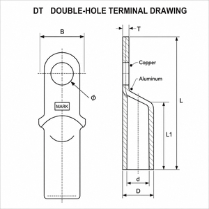 Connecteur en cuivre violet à tête étroite pour bornier DTK, <span class=keywords><strong>disjoncteur</strong></span> de circuit d'air, tête étroite dédiée - Product Image 5