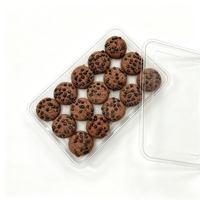 Boîtes en plastique PET transparentes, personnalisables, sûres, jetables, recyclables, de qualité alimentaire, rectangulaires, pour fruits secs, biscuits, pain, salades, noix