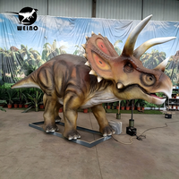 Modèle de dinosaure animatronique de grande taille, peau en silicone, structure en acier, décoration de parc d'attractions pour Triceratops
