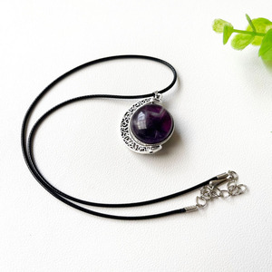 Collana con Ciondolo in Cristallo Naturale di Quarzo, Pietre Curative, Tema Amore, Tendenza Moda, Forma Cabochon - Product Image 4