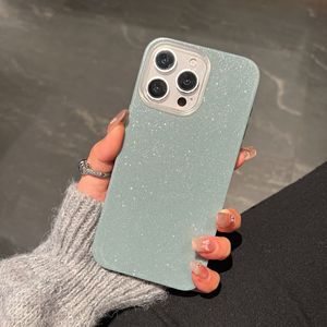 เคสโทรศัพท์กลิตเตอร์สีลูกกวาดมันวาวเรียบง่ายเหมาะสำหรับ <span class=keywords><strong>iPhone</strong></span> 16 15 14 13 11 PRO MAX เคสป้องกันโทรศัพท์สุดหรู - Product Image 2