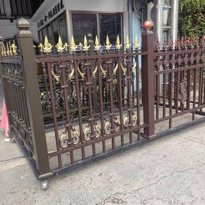 आवासीय आउटडोर पुराने डिजाइन काले और बाहरी बिक्री कुत्ते स्पेनिश ग्रिल्स मूल्य डिजाइन दबाया स्टील बाड़ - Product Image 1