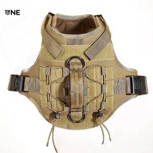 Harnais tactique Molle réglable et personnalisable pour chien, couleur kaki, <span class=keywords><strong>gilet</strong></span> durable avec poignée <span class=keywords><strong>de</strong></span> contrôle pour chiens <span class=keywords><strong>de</strong></span> taille moyenne à grande - Product Image 6