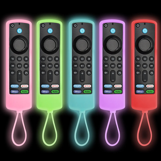Silicone Case for Fire TV Remote 2Gen 3rd Gen, Glow in the Dark Cover, Anti-Drop Shockproof Soft Protector, Easy Clean Sleeve