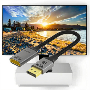 Câble adaptateur Dp vers <span class=keywords><strong>hdmi</strong></span> de <span class=keywords><strong>haute</strong></span> <span class=keywords><strong>qualité</strong></span> 8K60hz Displayport vers câble <span class=keywords><strong>hdmi</strong></span> mâle à femelle cuivre sans oxygène pour ordinateur portable - Product Image 4