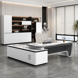 <span class=keywords><strong>Escritorio</strong></span> de oficina <span class=keywords><strong>blanco</strong></span> moderno simple de gama alta para Manager Boss President Silla de <span class=keywords><strong>escritorio</strong></span> cómoda complementada - Product Image 1