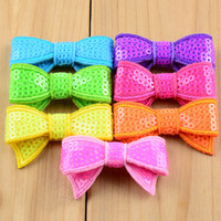 Nœud papillon de perles brodées à paillettes, 4.5cm, accessoires pour bandeau de vêtements, vente en gros, livraison gratuite