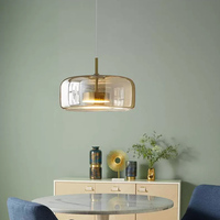 Lustre LED carré moderne en fer doré pour restaurant, chambre à coucher, design de luxe haut de gamme, table de chevet, café, bar