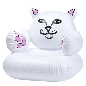 Sillón Inflable de Vinilo Premium con Forma de Trono del Señor Nermal, Sofá Individual Inflable Resistente para Uso en Interiores, Exteriores y Fiestas en la Piscina - Product Image 4