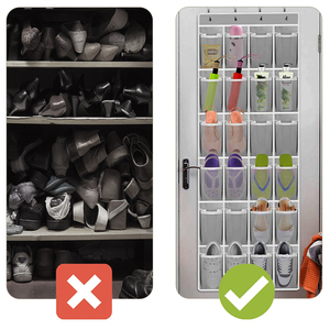 High Quality Fine Mesh Door <strong>Shoe</strong> Organizer <strong>Hanging</strong> Closet Holder Hanger <strong>Storage</strong> Bag With 24 Large Mesh Pockets <strong>Storage</strong> for Home - Product Image 4