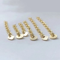 Cadena de extensión de oro laminado de 2.3mm, extensor de cable de 2/3/4/5CM con estampado 14K de 1/20, círculo de 4mm y colgante de corazón de 3.5mm