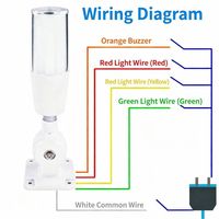 Feu de signalisation tricolore intégré avec alarme sonore, lampe indicatrice de signalisation pour machine CNC à lumière constante, 12V/24V