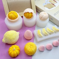 Moule en silicone écologique Kelutd pour fruits (fraise/citron/orange/citrouille) - Modèle 3D pour bougies/plateaux en résine/élaboration de gâteaux