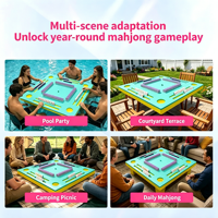 Ensemble de Mahjong flottant américain comprenant des dés blancs, des tuiles de Mahjong flottantes et un tapis flottant, table de Mahjong flottante.