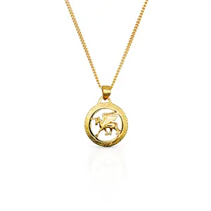 Chris April In Stock 925 Silver Gold Plated Custom Gold Unicorn Guardian Pendant Necklace