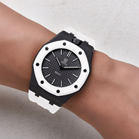 Bracelet en caoutchouc FKM texturé toile de voile Juelong Royal Pop avec boîtier en biocéramique pour montres de collaboration AP