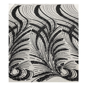 خرز أسود دانتيل قماش فضي أرجواني أخضر كريستال دانتيل قماش إلى المكسيك - Product Image 1