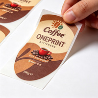 Étiquettes personnalisées pour café, autocollants imperméables résistants aux UV, autocollants en papier texturé, autocollants de qualité alimentaire en rouleau, emballage en feuille