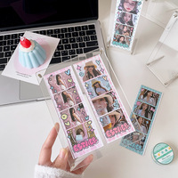 Support de cartes de visite Kpop personnalisé en liège à quatre compartiments, tableau blanc DIY, ornements d'album faits à la main