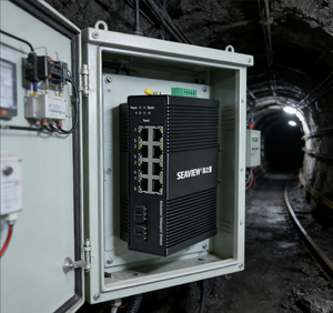 สวิตช์ PoE อุตสาหกรรม SEAVIEW 8+2 พอร์ต ความเร็ว 20Gbps มาตรฐาน IP41 แรงดันไฟฟ้ากว้าง DC48-57V สำหรับอุปกรณ์ทำเหมืองและกระบวนการแปรรูปโลหะ - Product Image 1
