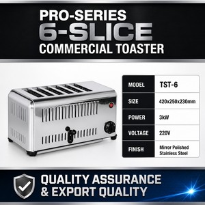เครื่องปิ้งขนมปังไฟฟ้าแบบ 6 ช่อง 220V 3kW สำหรับโรงแรม บุฟเฟ่ต์ คาเฟ่ ร้านอาหาร ครัวอาหารเช้า - Product Image 6
