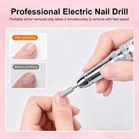 Kit de manucure professionnel électrique personnalisé pour ongles, élimination rapide en 30 secondes pour ongles en acrylique, rechargeable, 45000 tr/min, lime à ongles électrique