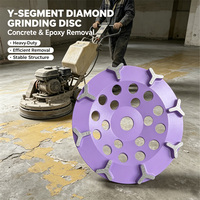 Meule diamantée en forme de Y de 7 pouces avec tige de 7/8 po pour le décapage de l'époxy sur les sols en béton