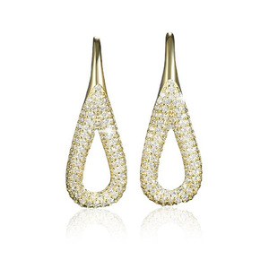 Pendientes de Lágrima con Circonitas y Diseño Calado para Mujer, Joyería Elegante y a la Moda - Product Image 1