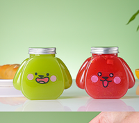 Bouteille de boisson jetable en PET avec motif de chiot de dessin animé mignon, tasse à jus et thé au lait tendance sur internet avec couvercle