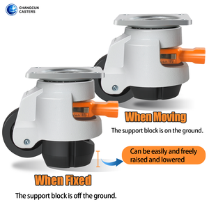 Schwerlast Universal Fuma Lenkrolle 250kg/ 500kg/ 750kg Einzelrad Stahl Eisen Gummi Schwenkbar Verstellbarer Griff Verbindung - Product Image 4