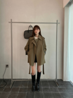 2025 nouveau Senior sens du tempérament cent avec ceinture décontracté Trench manteau veste femme AS8192
