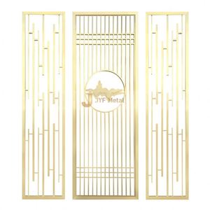 Luxury Design Stainless Steel Square Gold Color Waterproof Translucent Movable Multifunctional Customized Room Dividers <b>Screen</b> - Product Image 6