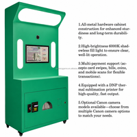 Photomaton instantané vert portable avec imprimante, appareil photo reflex numérique Bluetooth pour fêtes, mariages, kiosque en libre-service, centre commercial