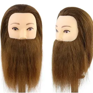 男性100% 人发假人发型模特头部美容美发师练习训练娃娃头头发