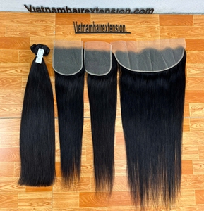 มัดผมมนุษย์แท้จากเวียดนามพร้อมลูกไม้ปิดด้านหน้าแบบ HD ผมลอนลึก - Product Image 6