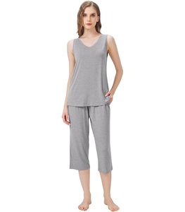 Liquidación de Stock: Conjunto de Pijama Modal de 2 Piezas para Mujer, Cuello en V, Color Rosa Sólido, Ropa de Dormir Suave, Disponible para Venta al Por Mayor - Product Image 4