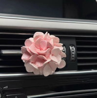 Diffuseur de parfum pour voiture en pierre, motif tulipe et hortensia, très vendu, décoration florale haut de gamme pour grille d'aération, accessoires de voiture élégants pour femmes