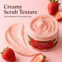 Exfoliante Corporal de Fresa 300g, Crema Exfoliante para Rostro y Cuerpo para Spa, Venta al por Mayor, Suministro y Exportación de Marca Privada