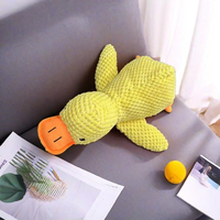 Jouet couineur pour chien en peluche canard jaune, jouet à mâcher durable pour la dentition des chiots, jouet en peluche doux pour animaux de compagnie pour l'heure du sommeil