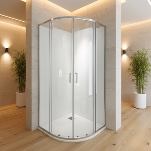 Porta <span class=keywords><strong>Doccia</strong></span> Scorrevole Economica e Personalizzabile, Design Moderno Europeo, Telaio in Alluminio <span class=keywords><strong>a</strong></span> Quadrante, <span class=keywords><strong>Vetro</strong></span> Temperato Trasparente da 6mm - Product Image 3