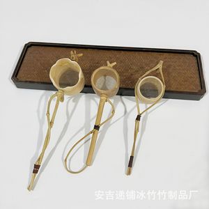 Handmade bamboo tea <b>strainer</b>, made with old bamboo root filter, Japanese style tea <b>strainer</b> and tea set for gongfu tea - Product Image 2