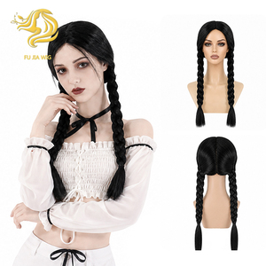 <span class=keywords><strong>Perruque</strong></span> noire à double tresses, <span class=keywords><strong>perruque</strong></span> cosplay Wednesday <span class=keywords><strong>Addams</strong></span>, <span class=keywords><strong>perruque</strong></span> synthétique de la famille <span class=keywords><strong>Addams</strong></span> pour Halloween, fête costumée - Product Image 1
